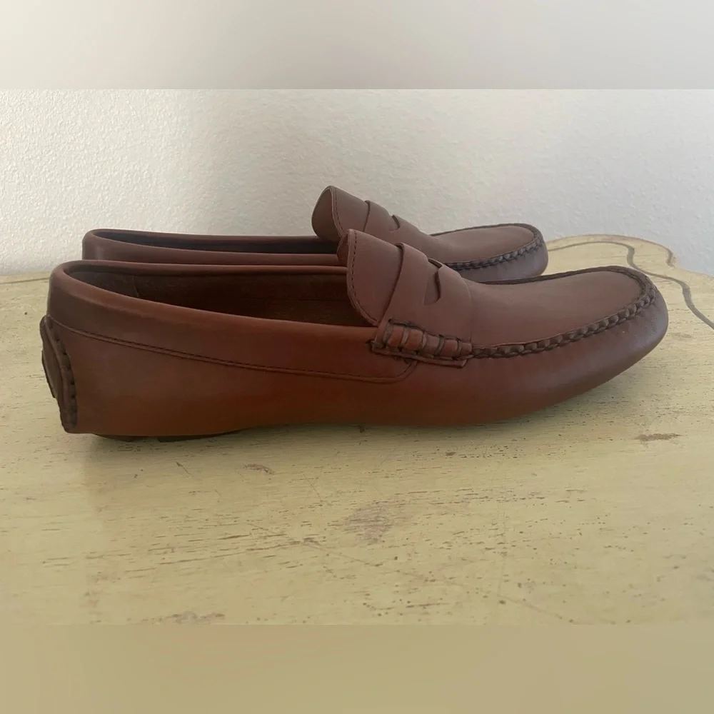 J. CREW Classic Leather Driving Shoes in Brown Size 10 1/2 M $178 New‎ AW685